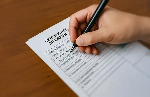 Llenar el Certificado de Origen